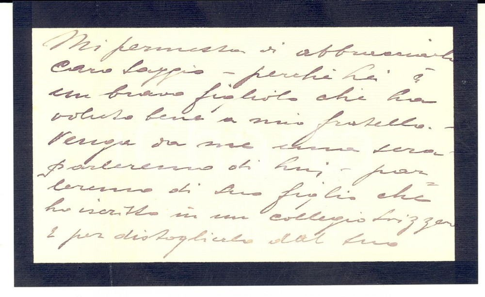 1930 ca Barone Luigi PARRILLI - Biglietto in morte del fratello - AUTOGRAFO