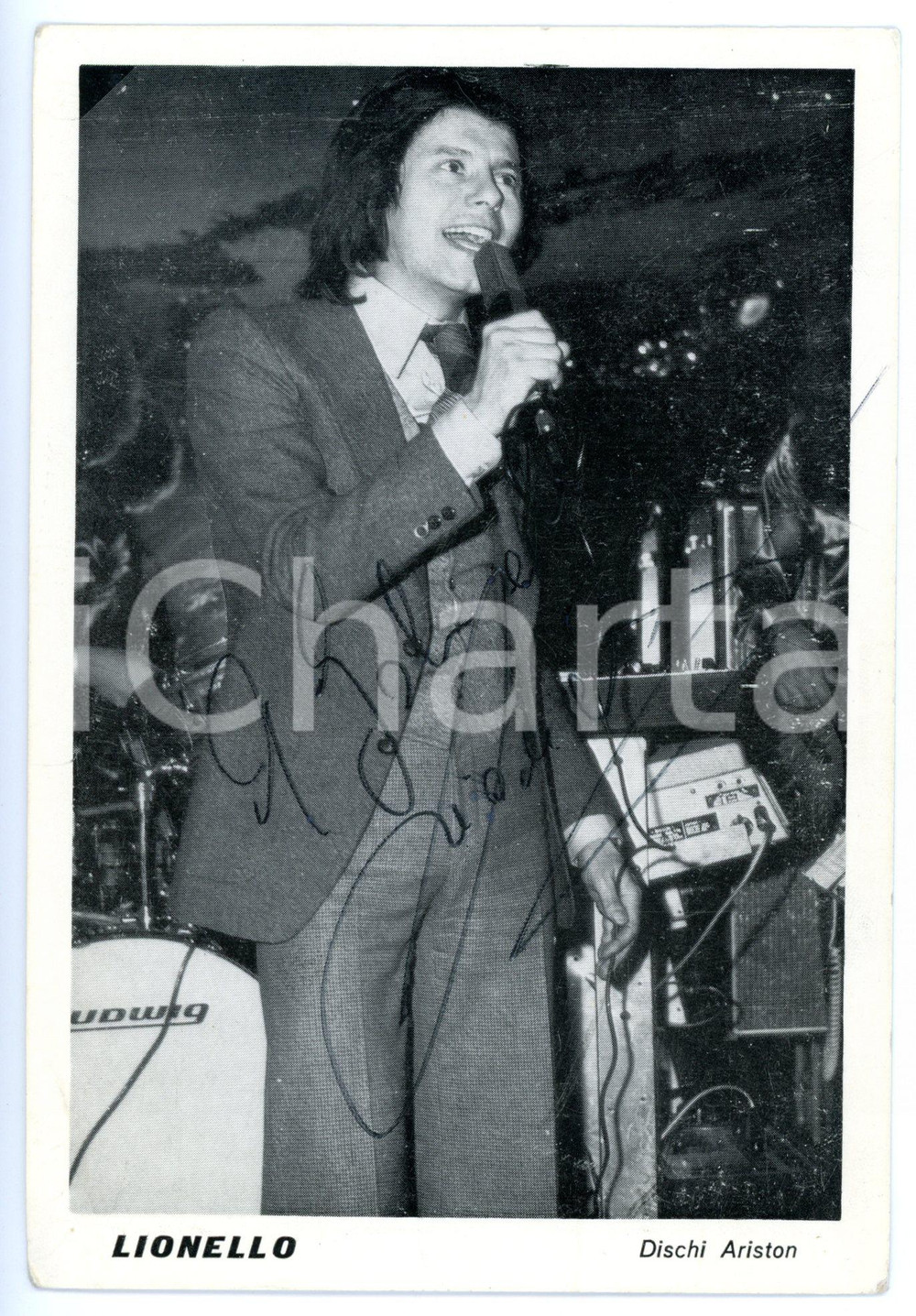 1975 ca MUSICA Cantante Franco LIONELLO - Foto con AUTOGRAFO 10x15