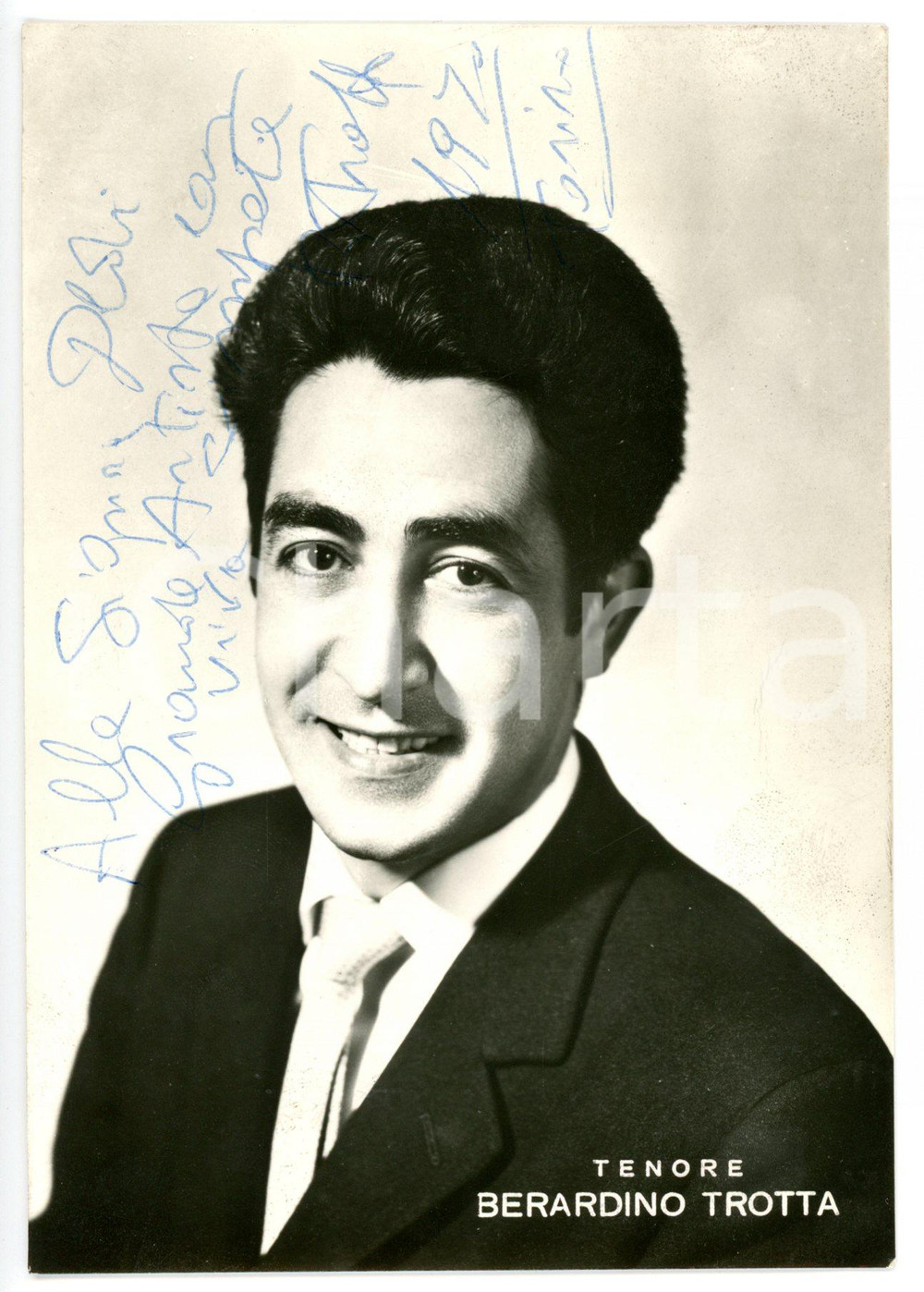 1970 LIRICA Tenore Berardino TROTTA - Foto seriale con AUTOGRAFO 10x15 cm