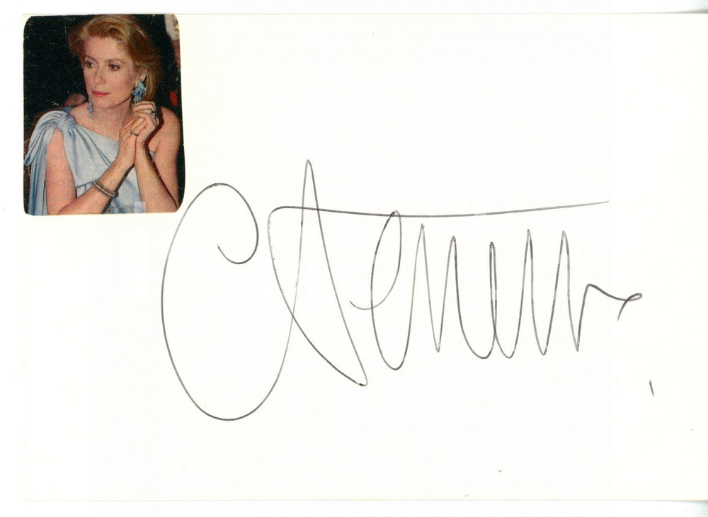 1990 ca CINEMA Attrice Catherine DENEUVE - AUTOGRAFO su carta - 15x10 cm