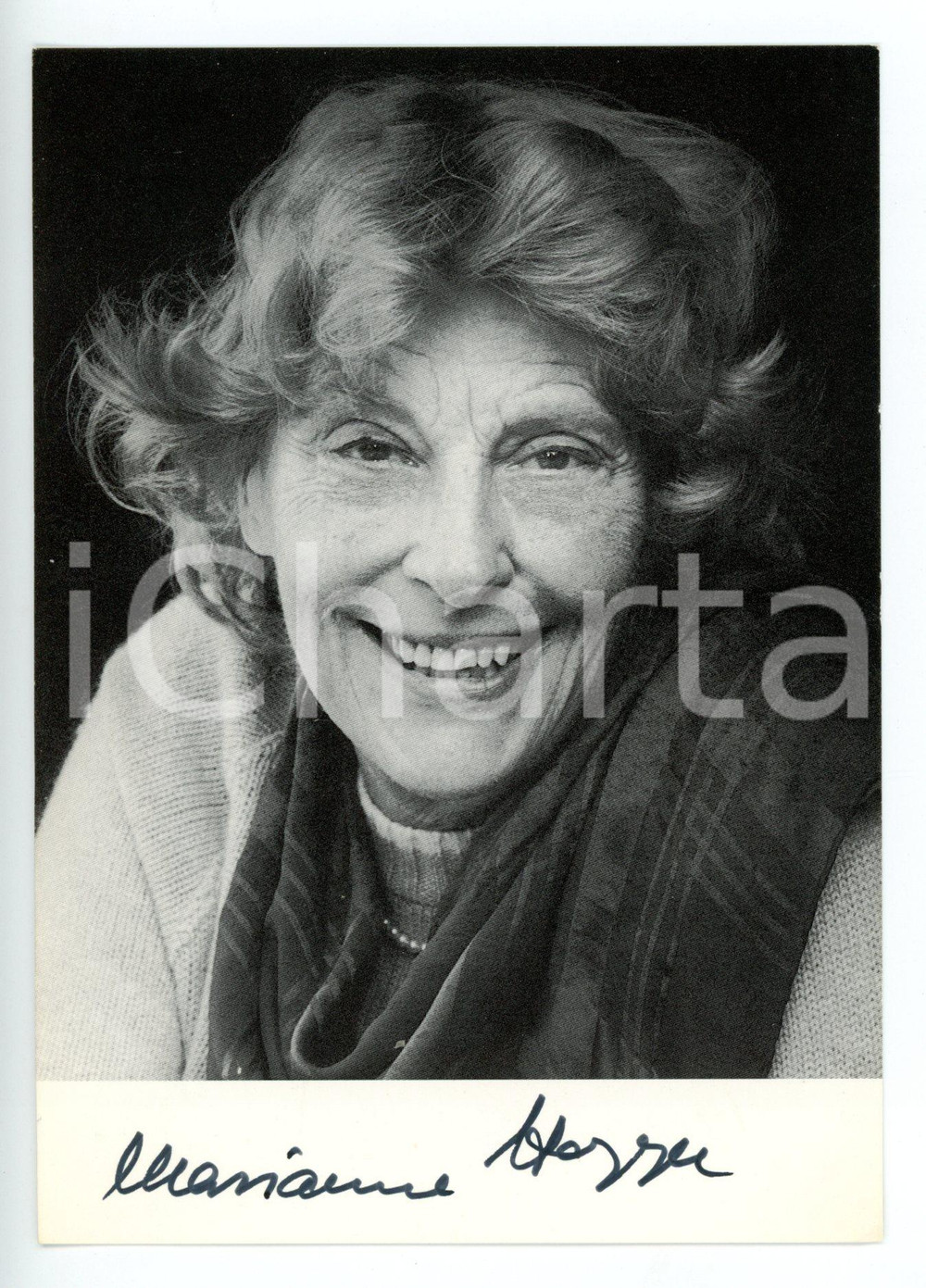 1980 ca CINEMA Attrice Marianne HOPPE - Fotocartolina con AUTOGRAFO - FG