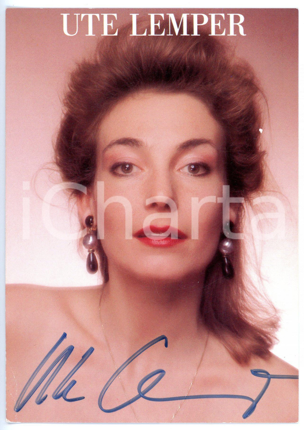 1990 ca MUSICA Cantante Ute LEMPER *Foto seriale con AUTOGRAFO - 10x15 cm