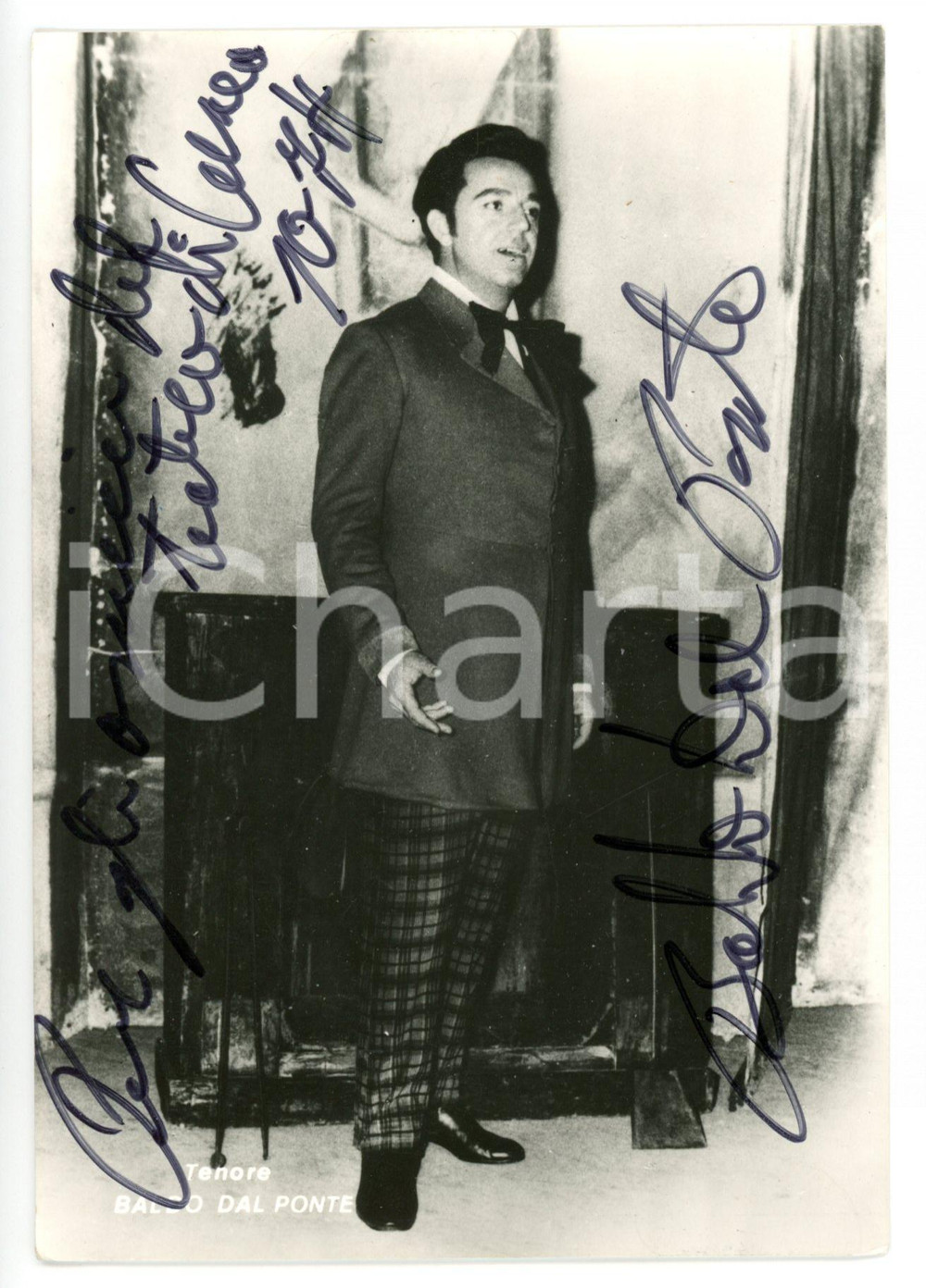 1970 ca LIRICA Tenore Balbo DAL PONTE - Foto seriale con AUTOGRAFO 10x15 cm