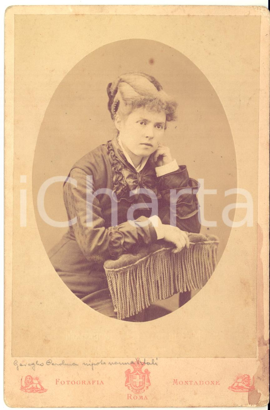 1880 ca ROMA Ritratto di Carolina GAVEGLIO - Foto MONTABONE 11x16 cm