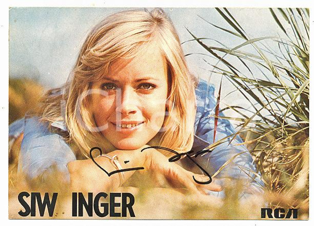 1975 ca GERMANY Siw INGER - Ritratto - AUTOGRAFO su foto seriale RCA