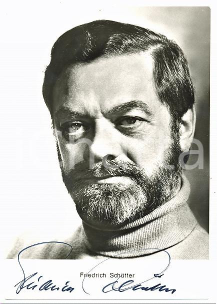 1985 ca GERMANY CINEMA Friedrich SCHUTTER - Ritratto - Cartolina con AUTOGRAFO