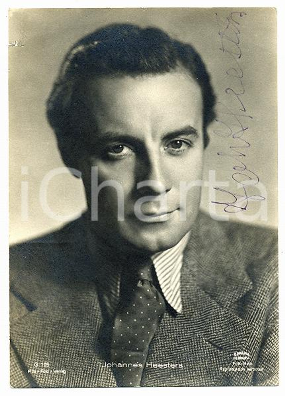 1955 ca CINEMA Johannes HEESTERS - Ritratto- Cartolina con AUTOGRAFO FG