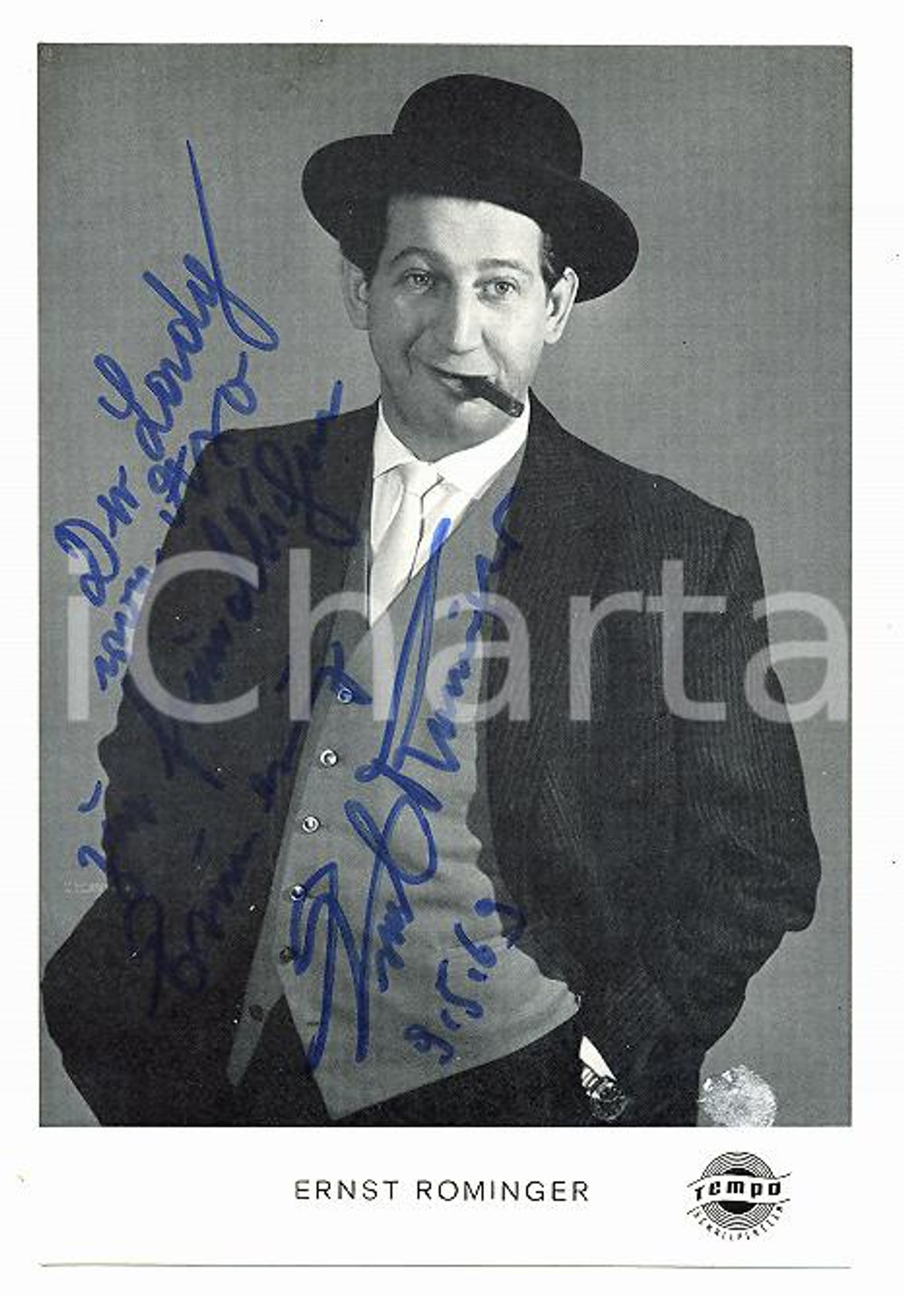 1969 GERMANY - MUSIC Ernst ROMINGER Portrait - AUTOGRAFO su foto seriale TEMPO