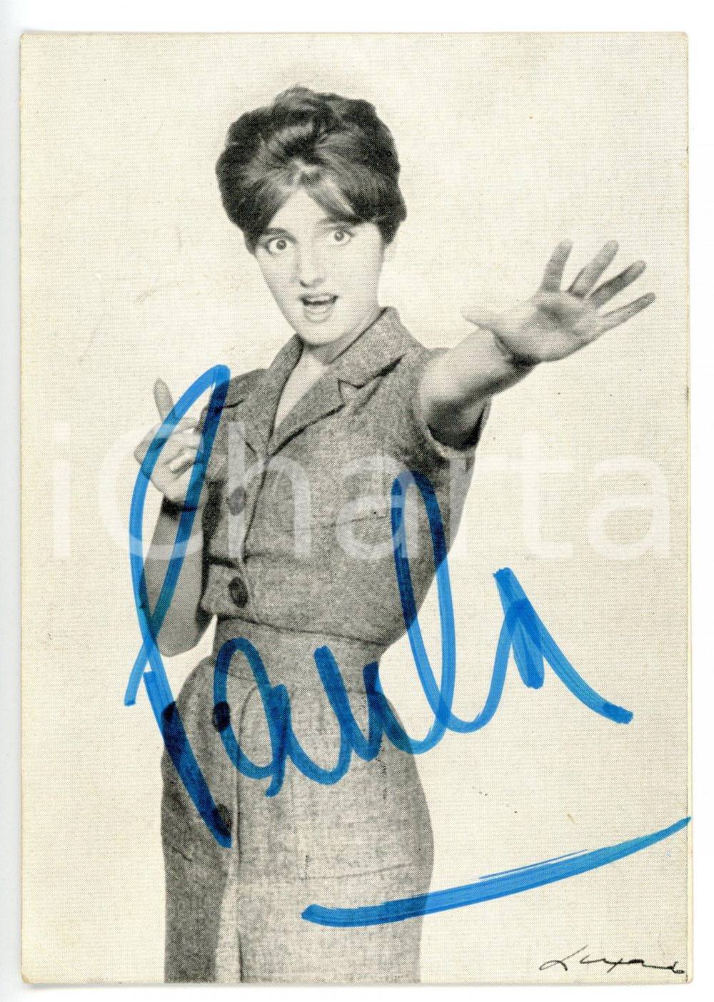 Autografo originale 1960 ca MUSICA Cantante PAULA Paola CASANA Foto seriale con AUTOGRAFO 8x12 cm 1