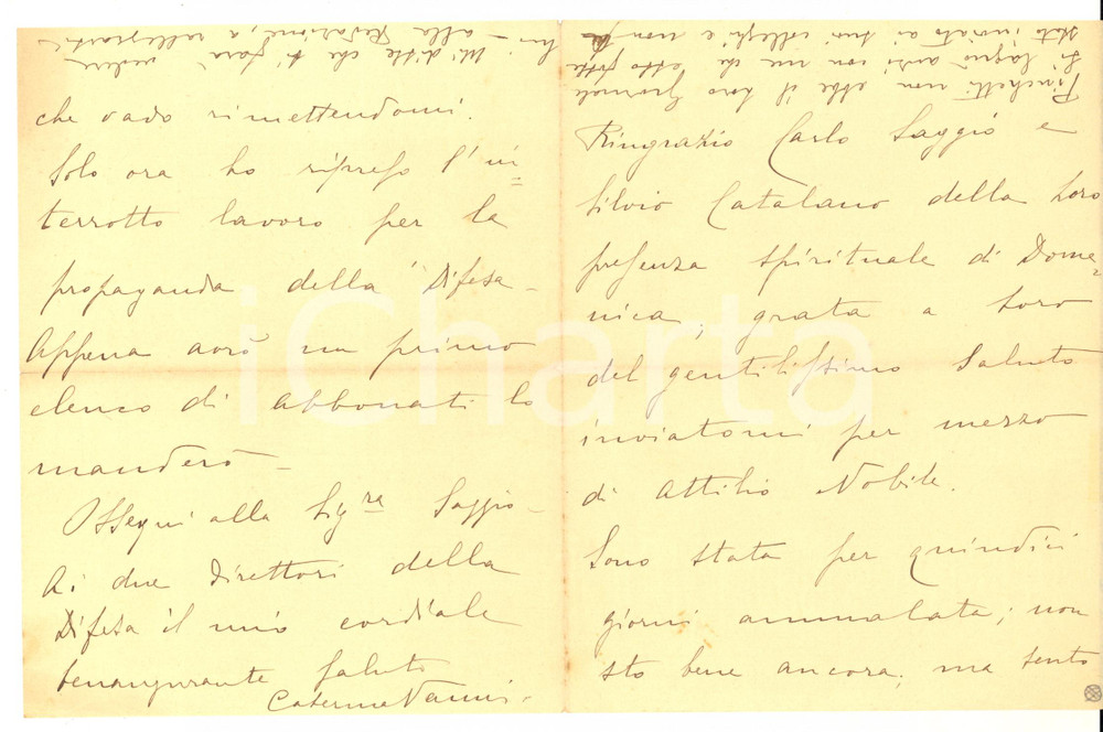 1930 ca Caterina RAIMONDI VANNI lavora per "La difesa della poesia" AUTOGRAFO