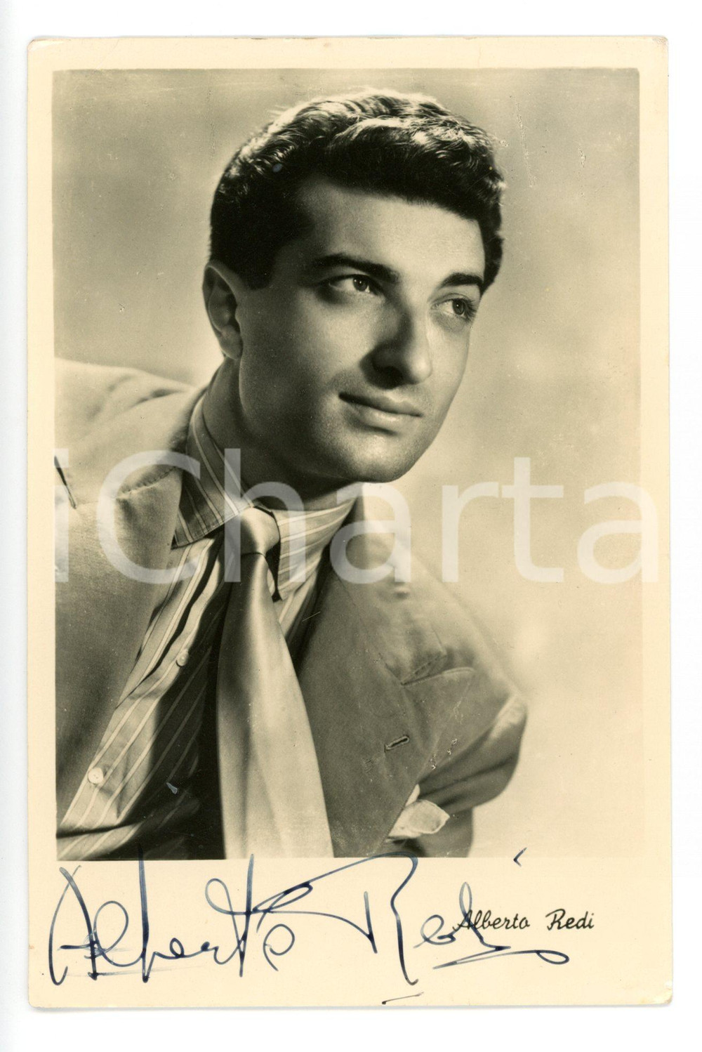 1945 ca MUSICA Cantante Alberto REDI - Fotocartolina con AUTOGRAFO - FG