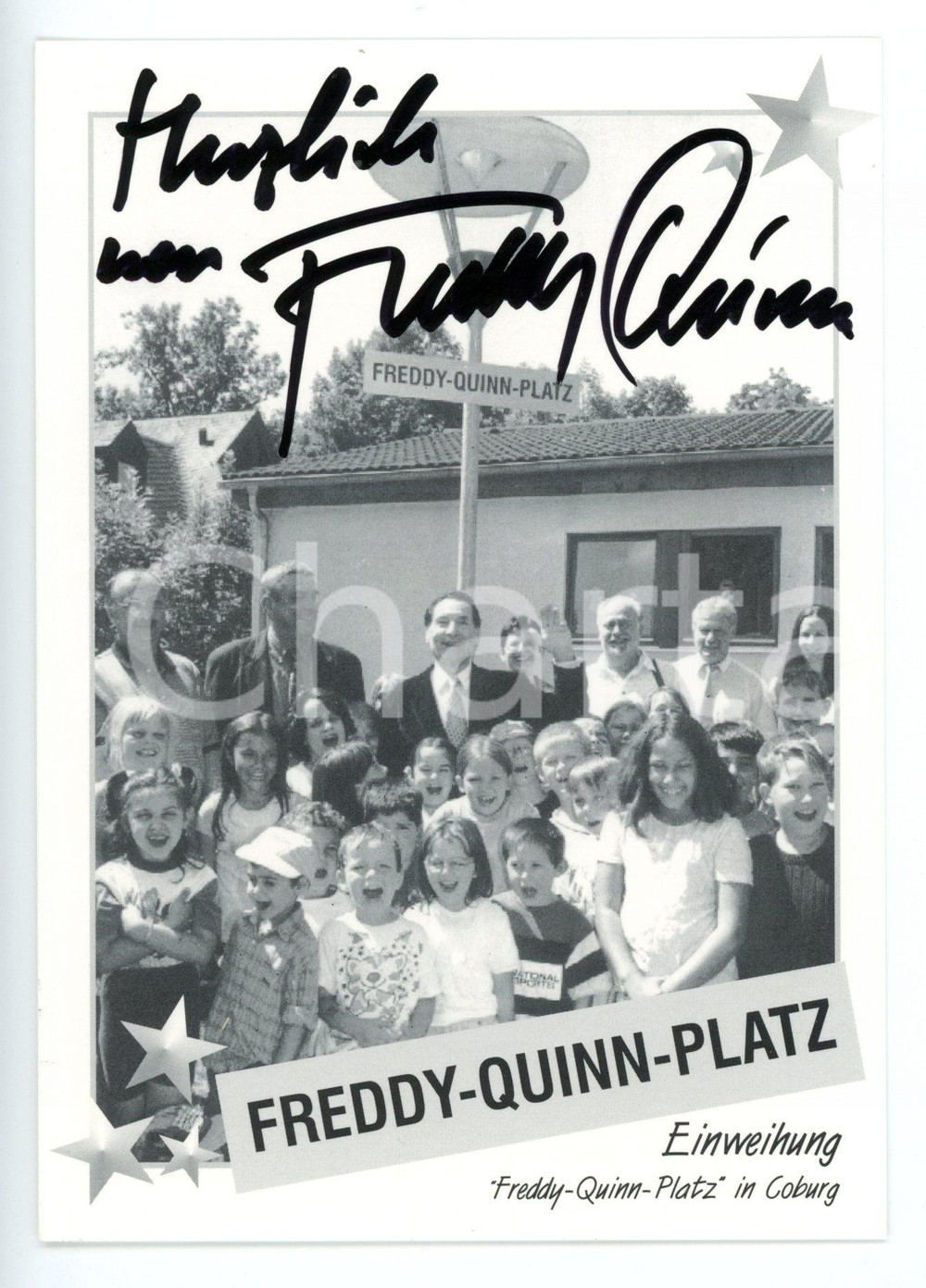 2002 COBURG Freddy-Quinn-Platz - Cartolina con autografo di Freddy QUINN