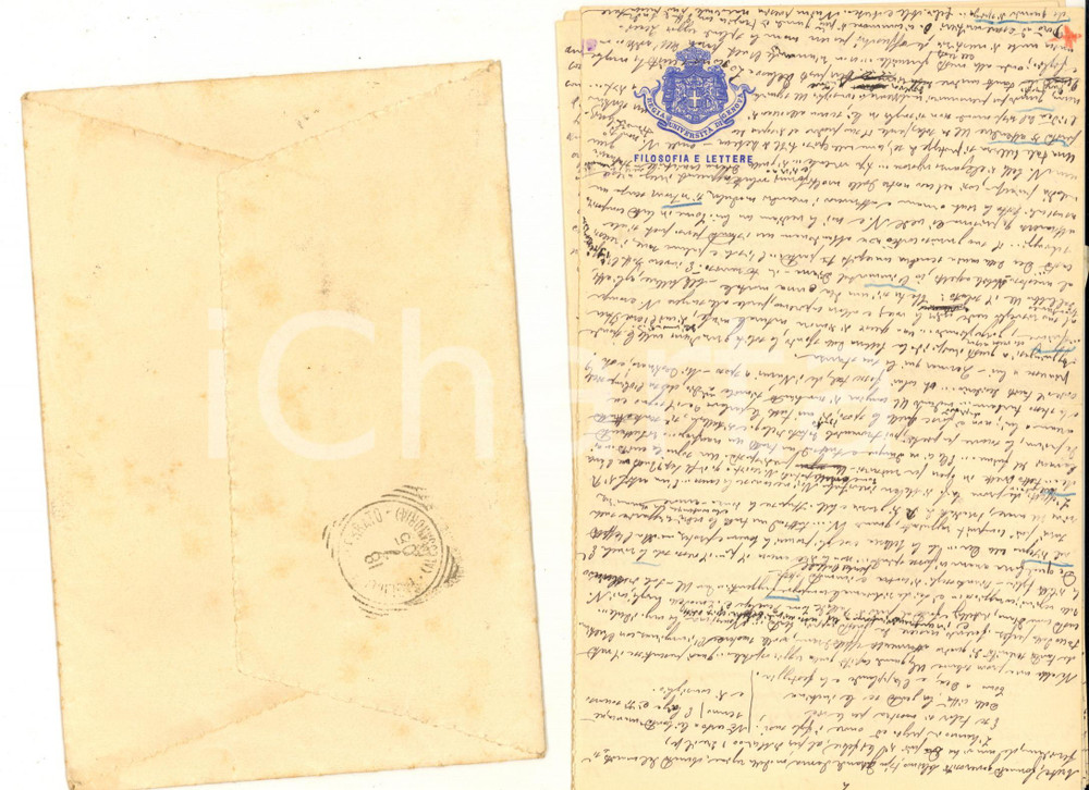 1905 ca GENOVA Luigi CERRATO (?) Appunti sui personaggi dell'Iliade *Manoscritto