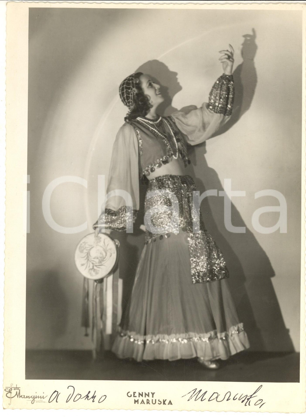 1950 ca TEATRO DI RIVISTA Genny MARUSKA - Compagnia TESTA - Foto con AUTOGRAFO