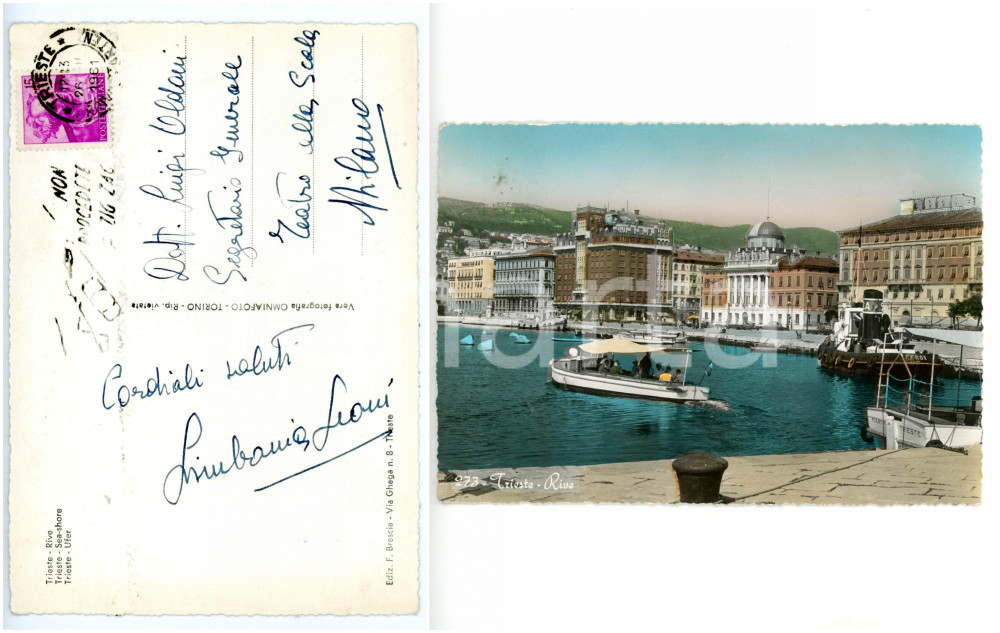 1961 TRIESTE LIRICA Mezzosoprano Limbania LEONI - Cartolina colorata - AUTOGRAFO