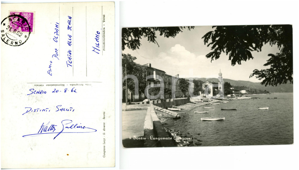 1962 SCARIO - LIRICA Cantante Walter GULLINO - Cartolina con AUTOGRAFO - FG VG
