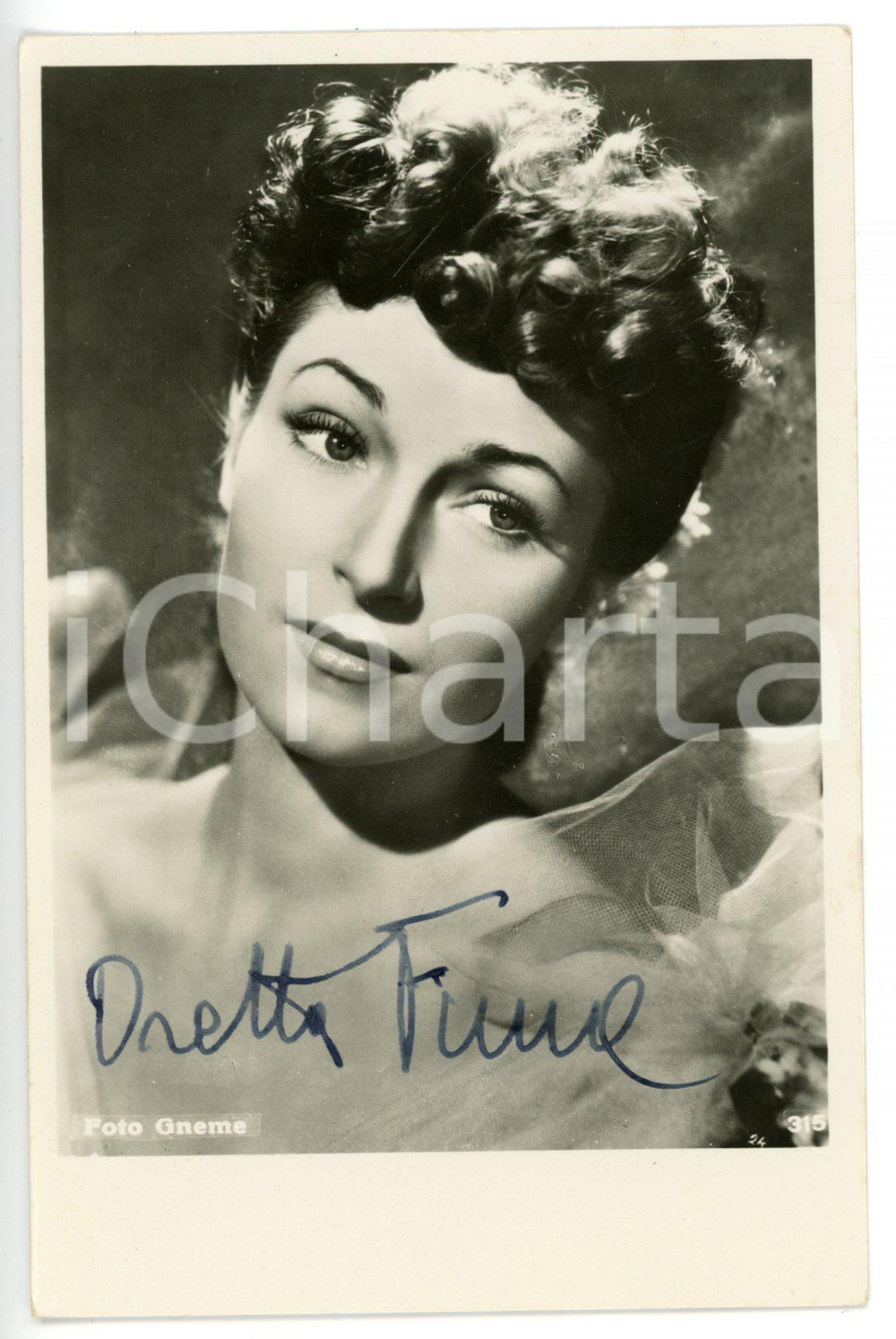 1945 ca CINEMA Attrice Oretta FIUME - Fotografia seriale con AUTOGRAFO
