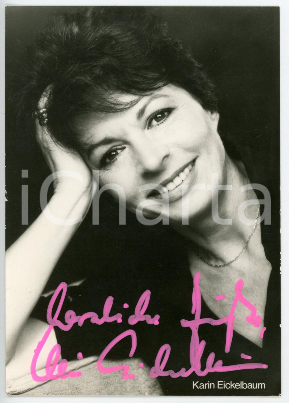 1980 ca CINEMA Attrice Karin EICKELBAUM - Fotocartolina con AUTOGRAFO