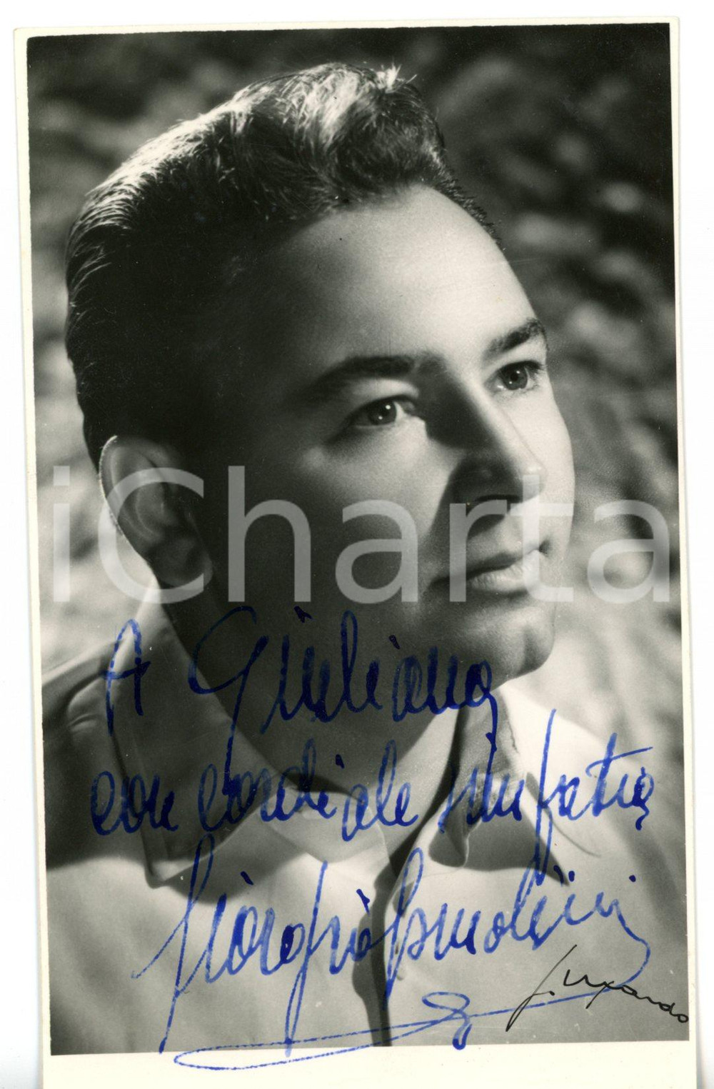 1945 ca MUSICA Cantante Giorgio CONSOLINI *Fotocartolina seriale con AUTOGRAFO