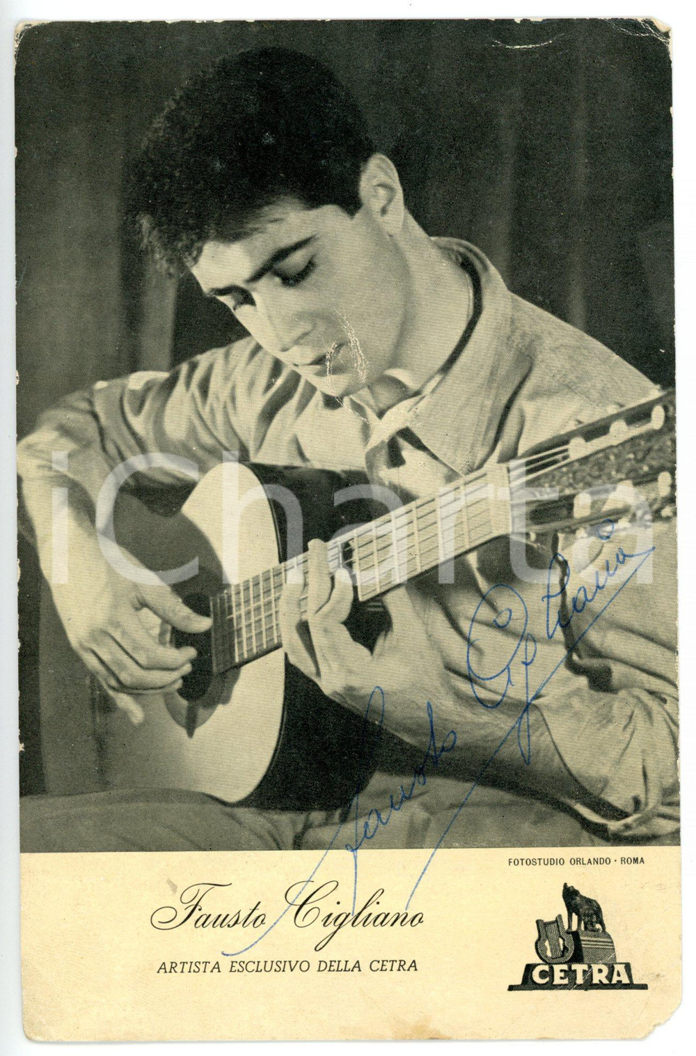 1960 ca MUSICA Cantante Fausto CIGLIANO *Foto seriale CETRA con AUTOGRAFO 10x15