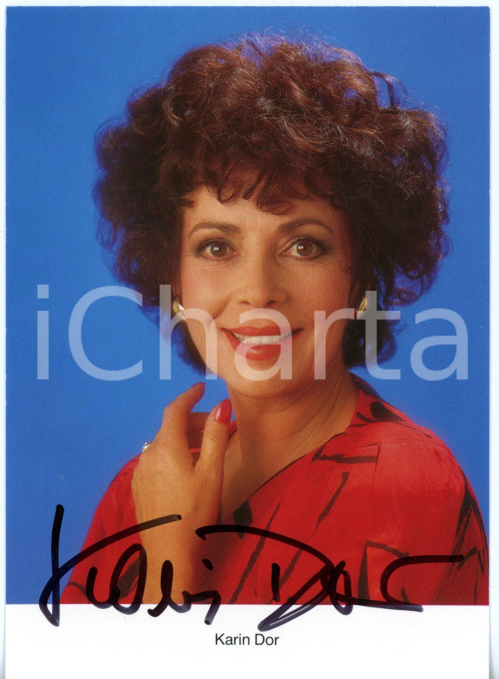 1985 ca CINEMA Attrice Karin DOR *Foto seriale con AUTOGRAFO 10x15 cm