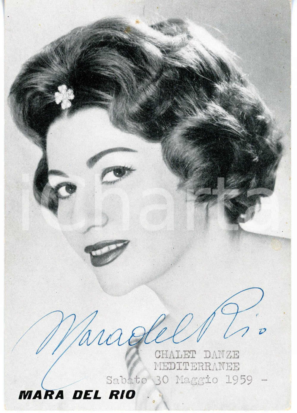 1959 MUSICA Cantante Mara DEL RIO *Fotografia seriale ASTRAPHON con AUTOGRAFO