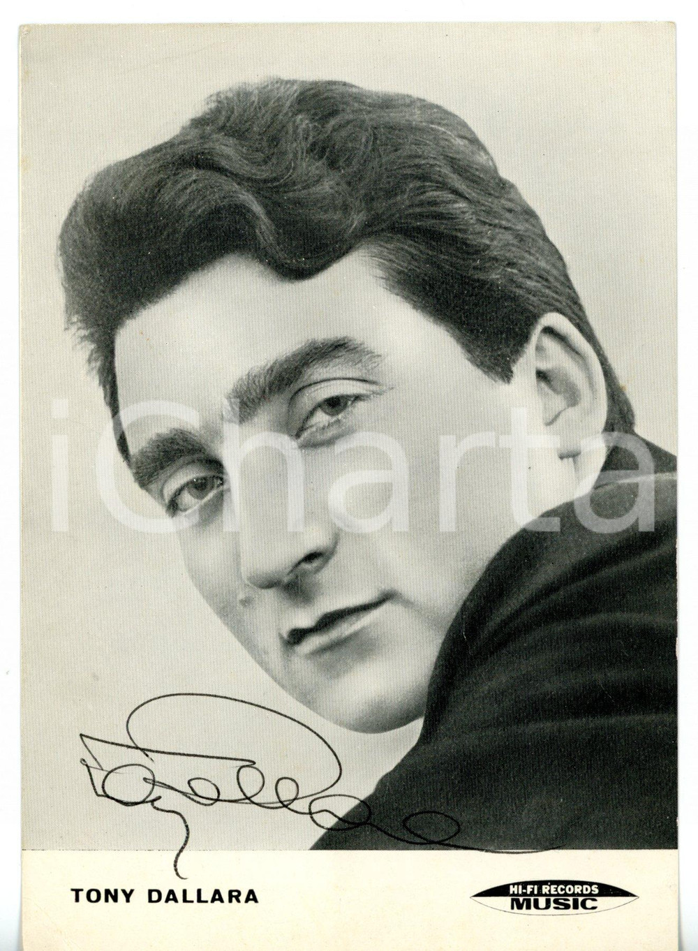 1965 ca MUSICA Cantante TONY DALLARA *Foto seriale HI-FI RECORDS con AUTOGRAFO