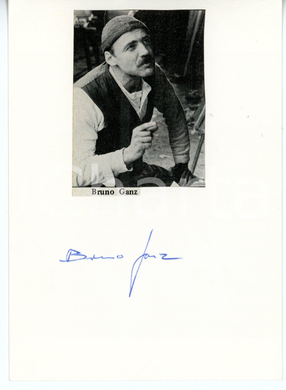 1980 ca CINEMA Attore Bruno GANZ - AUTOGRAFO su cartoncino 10x15 cm