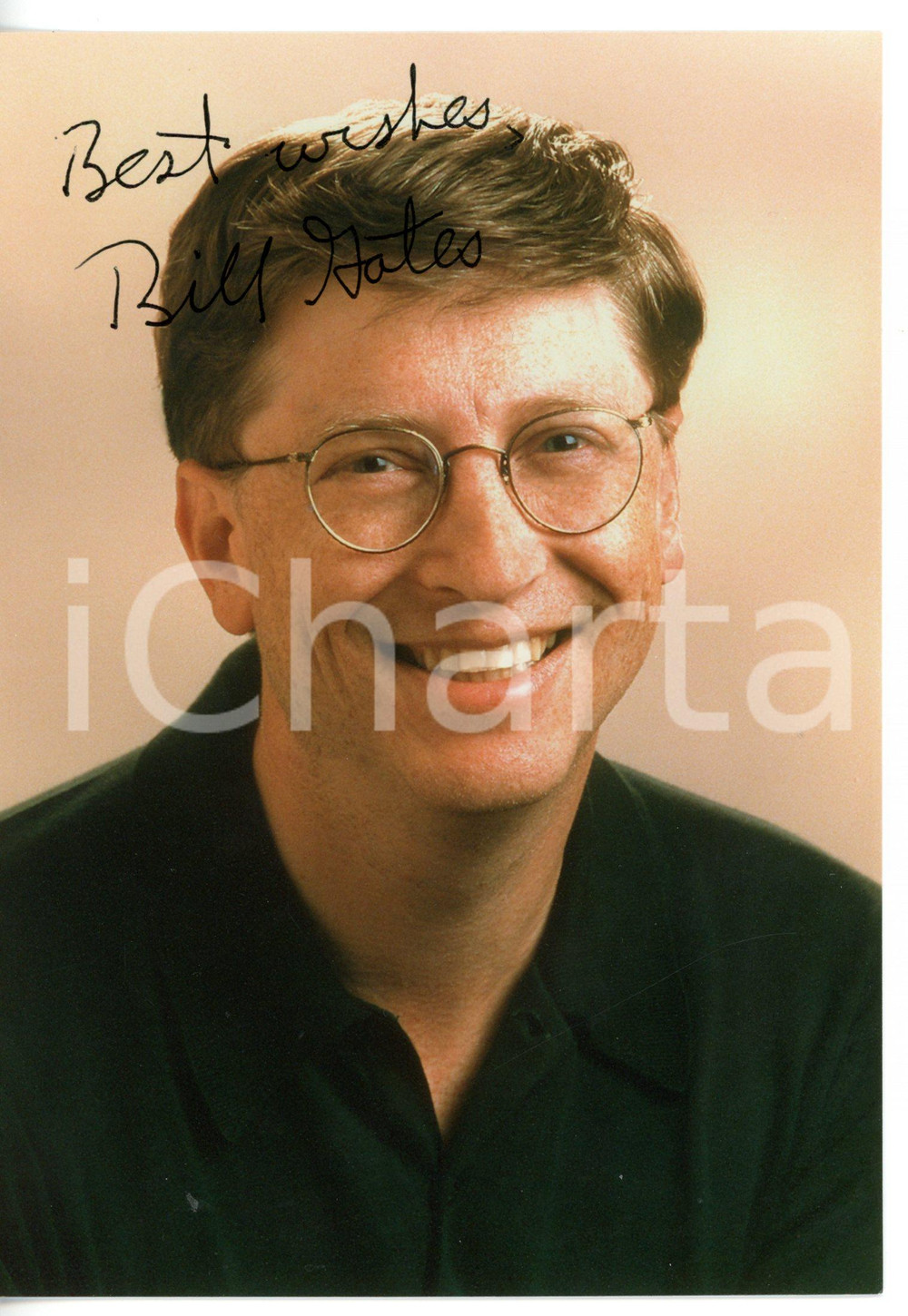 2001 Bill GATES - Ritratto - Fotografia seriale con AUTOGRAFO 12x18 cm
