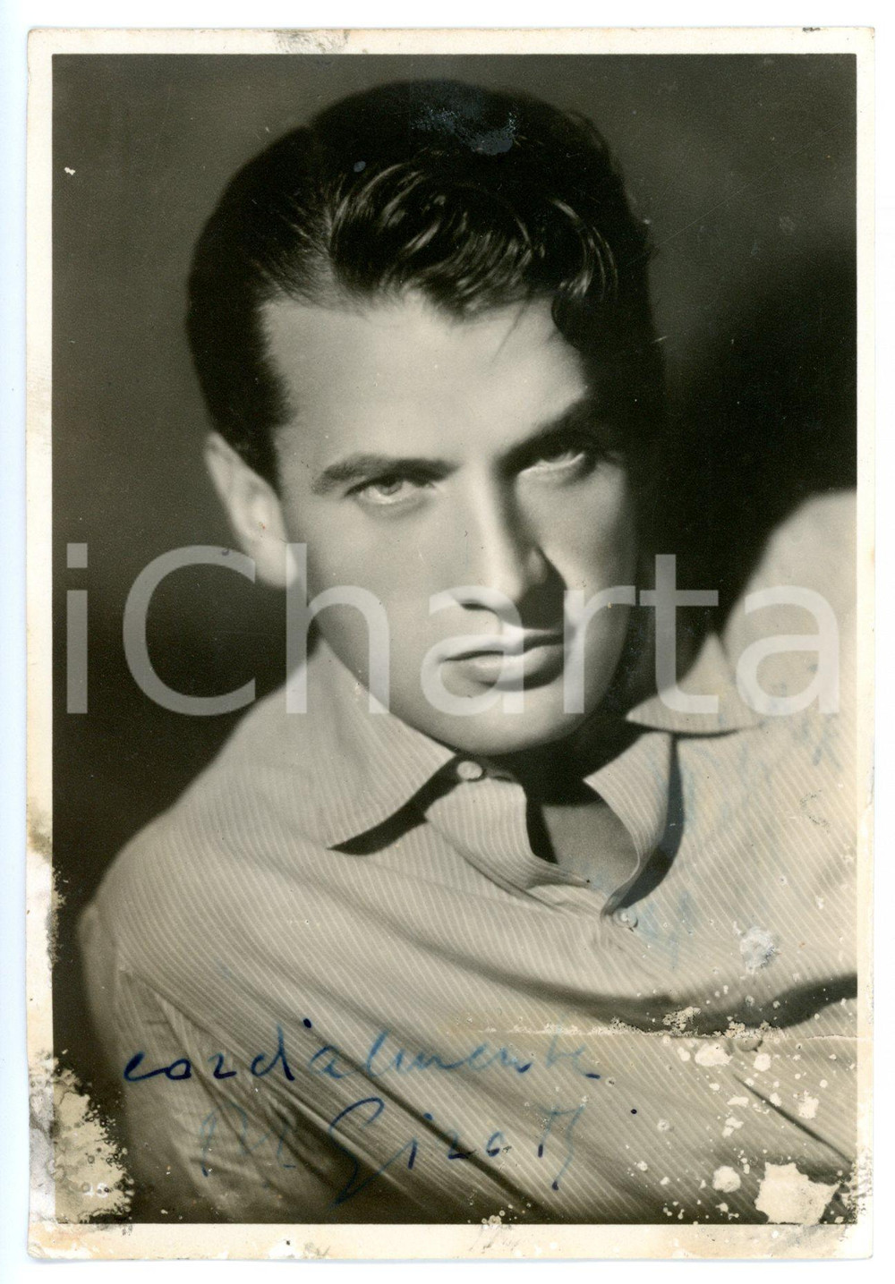 1945 ca CINEMA Attore Massimo GIROTTI *Fotocartolina con AUTOGRAFO - DANNEGGIATA