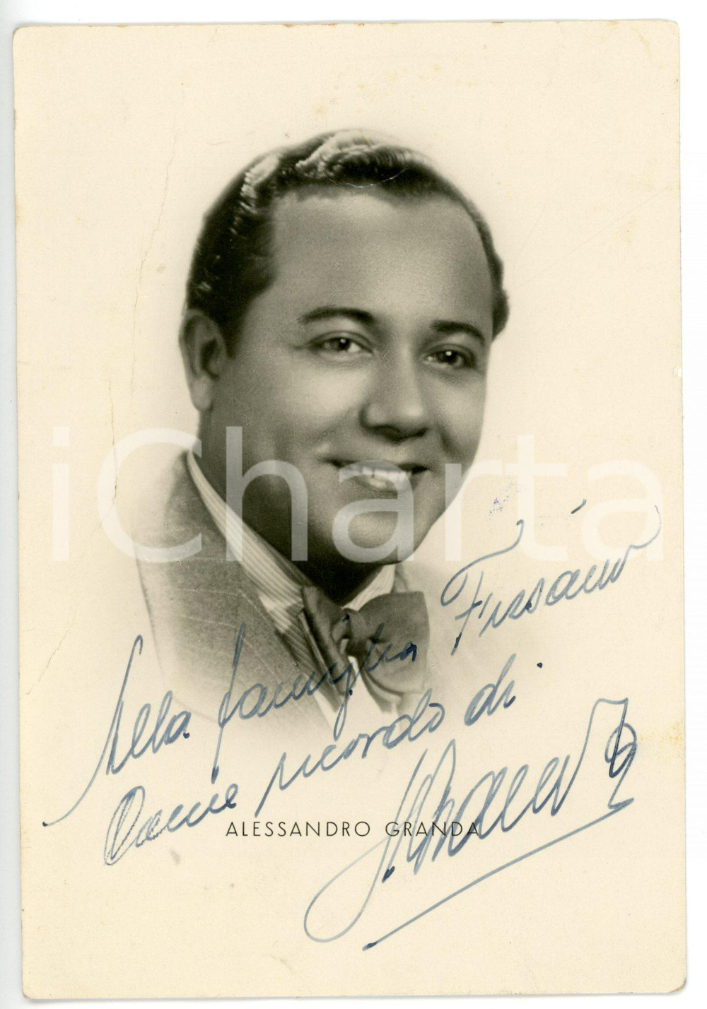 1935 ca LIRICA Tenore Alessandro GRANDA - Foto con AUTOGRAFO - DANNEGGIATA