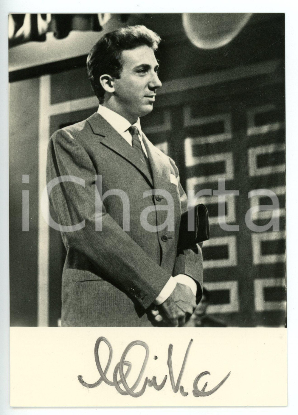 1957 TUTTI PER UNO Mike BONGIORNO sponsor L'OREAL *Fotocartolina con AUTOGRAFO