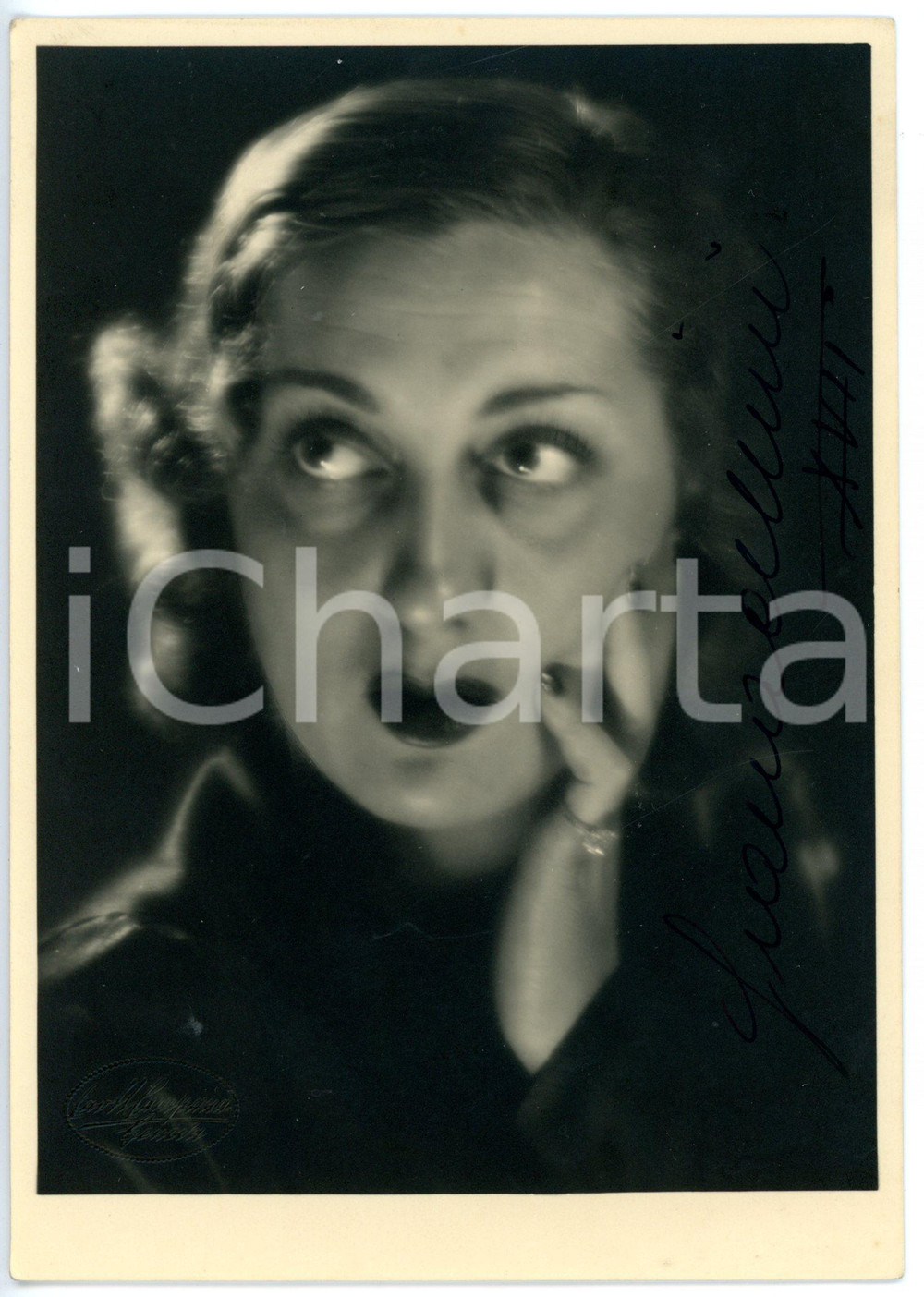 1939 CINEMA Attrice Giana CELLINI - Fotografia seriale con AUTOGRAFO 12x17 cm