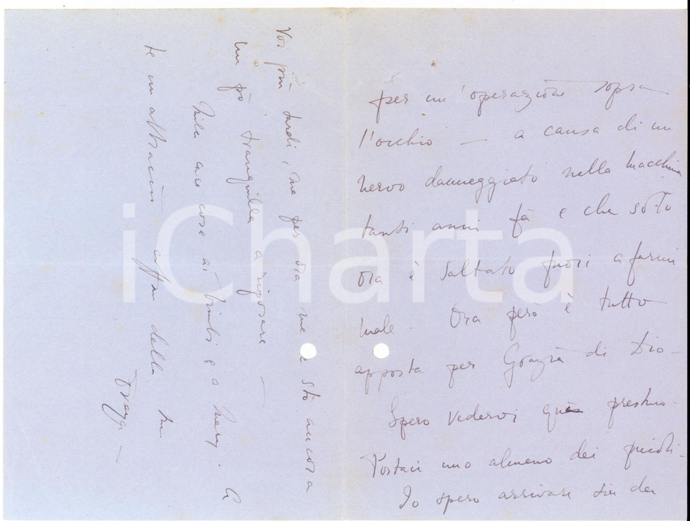 1935 ca ASOLO Lettera Freya STARK convalescente a Mario di Roascio - Autografo