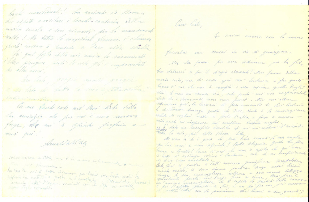 1950 ca Arnalda FURLOTTI VITALI a Carlo SAGGIO "Siamo dei puri" AUTOGRAFO