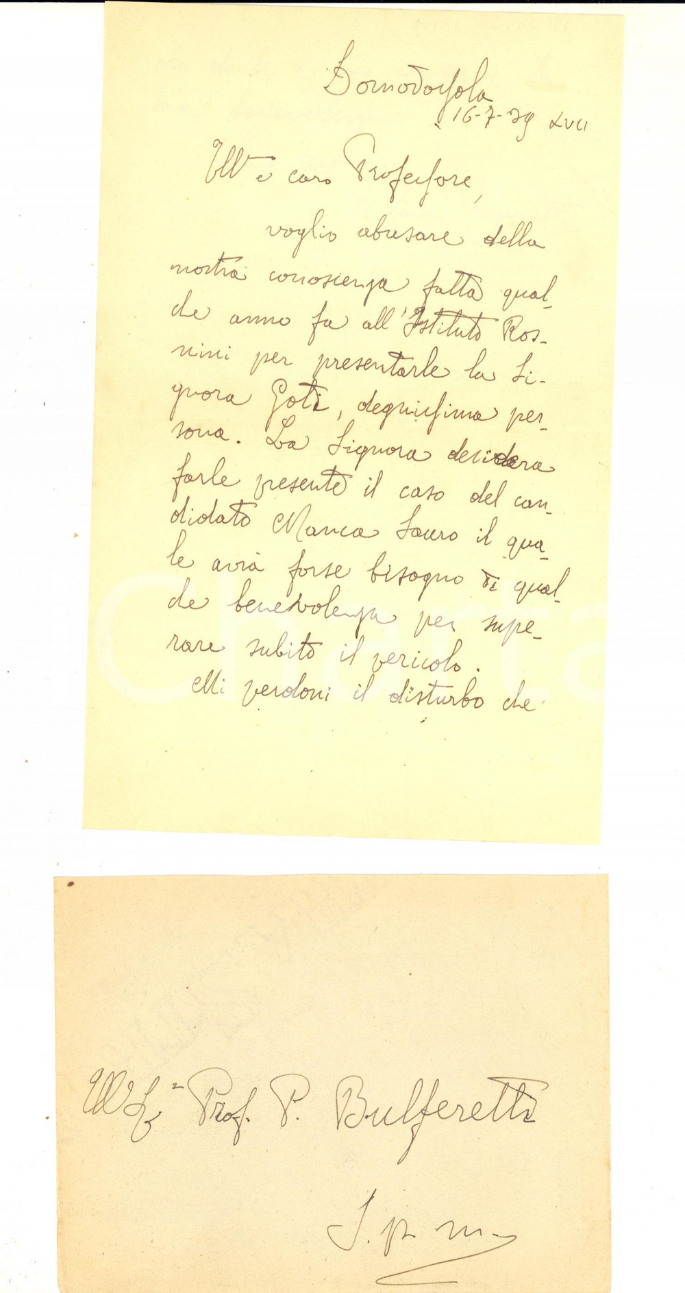 1939 DOMODOSSOLA Lettera don Luigi ZOPPETTI per beneficenza - Autografo