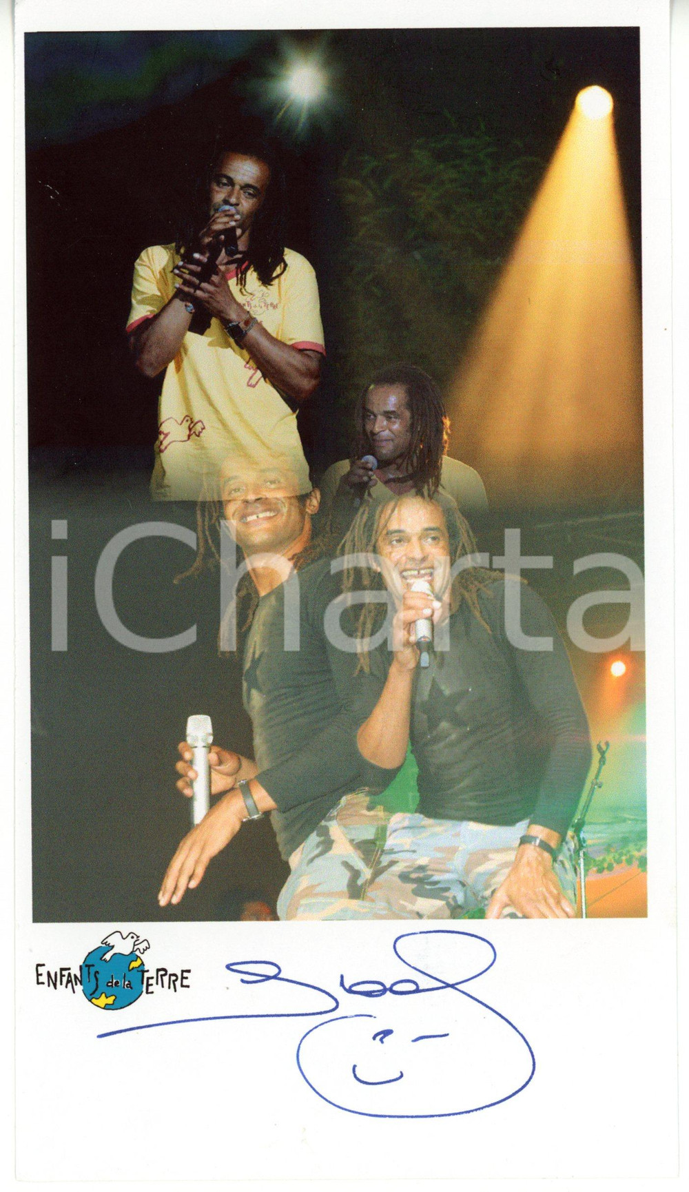 1990 ca ENFANTS DE LA TERRE Cantante Yannick NOAH - Foto seriale con AUTOGRAFO