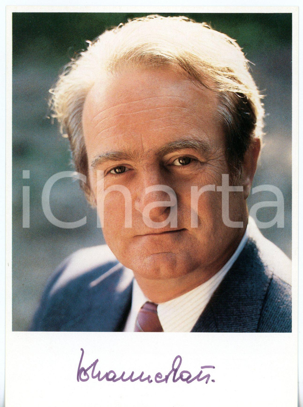 1985 ca POLITICA - SPD Johannes RAU - Ritratto *Foto con AUTOGRAFO 10x15 cm