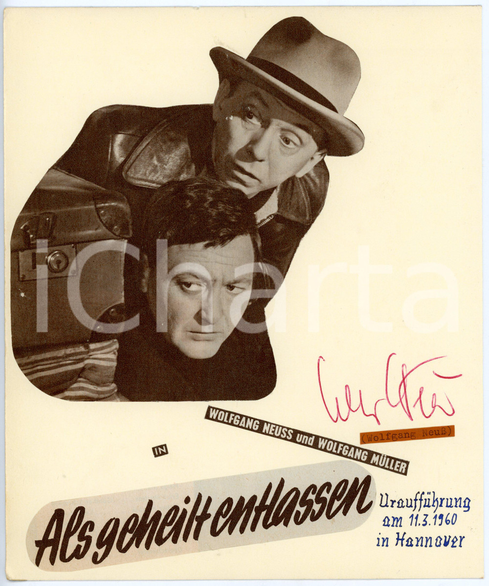 1960 CINEMA "Als geheilt entlassen" - Wolfgang NEUSS - Collage *AUTOGRAFO