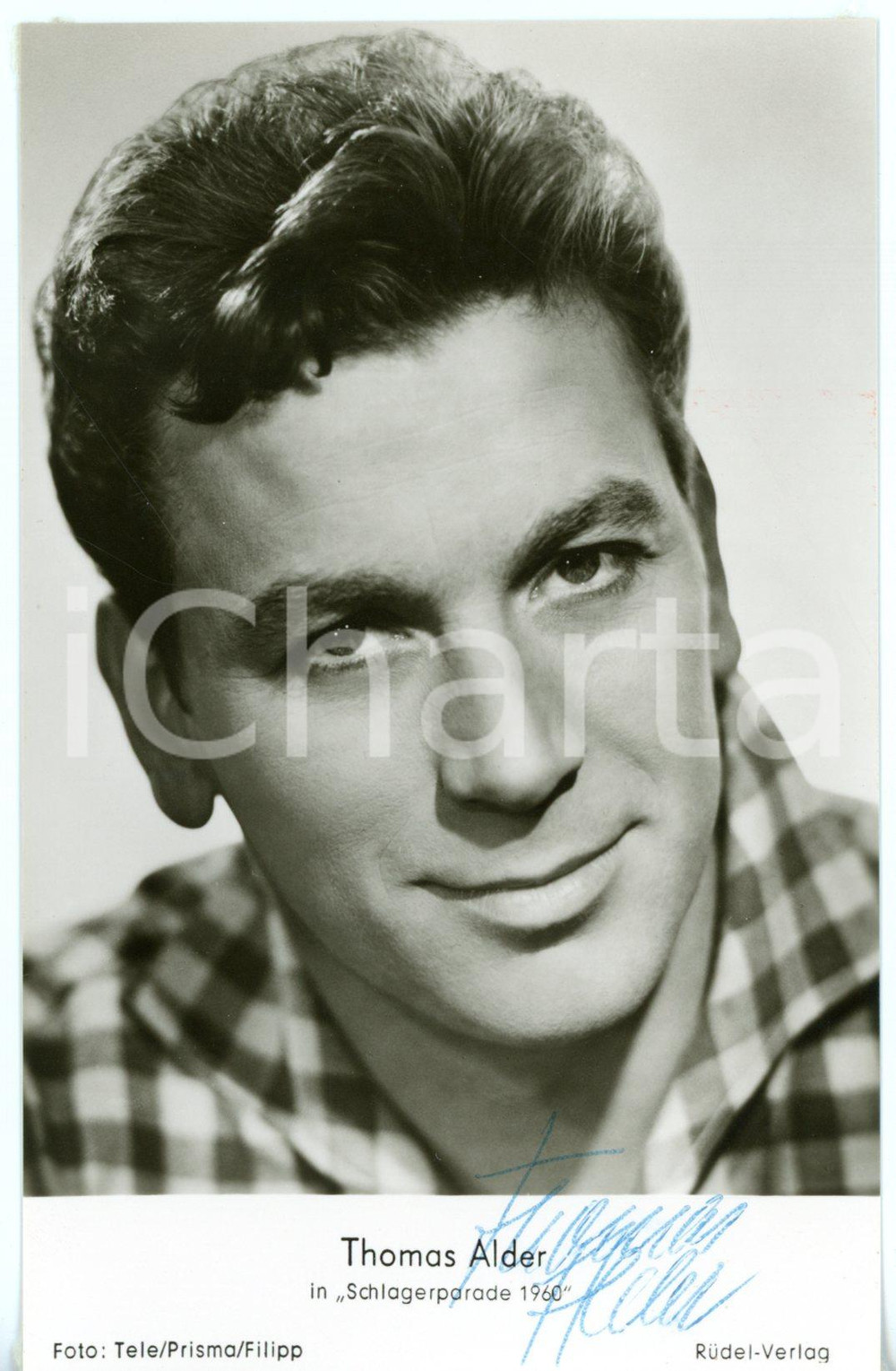 1960 CINEMA Thomas ALDER in "Schlagerparade 1960" -  Foto seriale con AUTOGRAFO