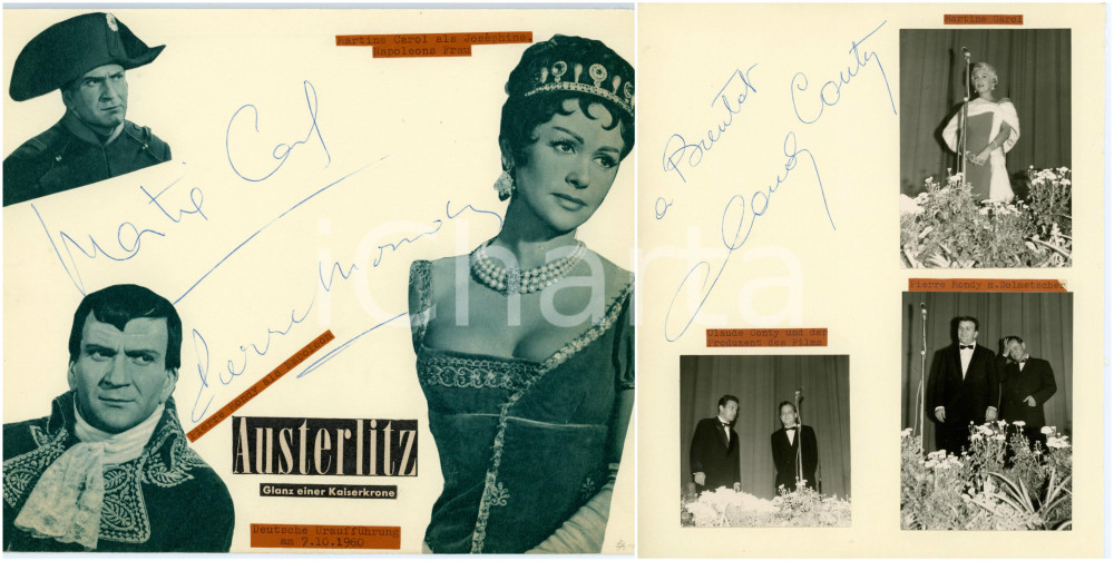 1960 CINEMA "Austerlitz" - Martine CAROL Pierre MONDY Claude CONTY *AUTOGRAFI