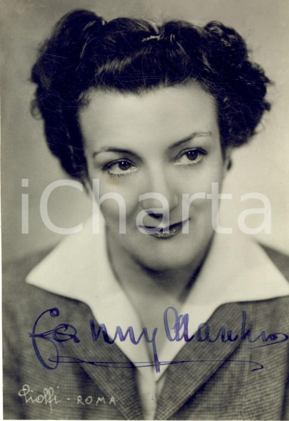 1950 CINEMA Attrice Fanny MARCHIO' - Foto seriale con AUTOGRAFO 9x14 cm