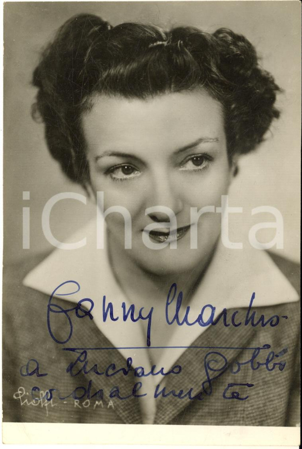 1950 CINEMA Attrice Fanny MARCHIO' - Foto seriale con AUTOGRAFO 9x14
