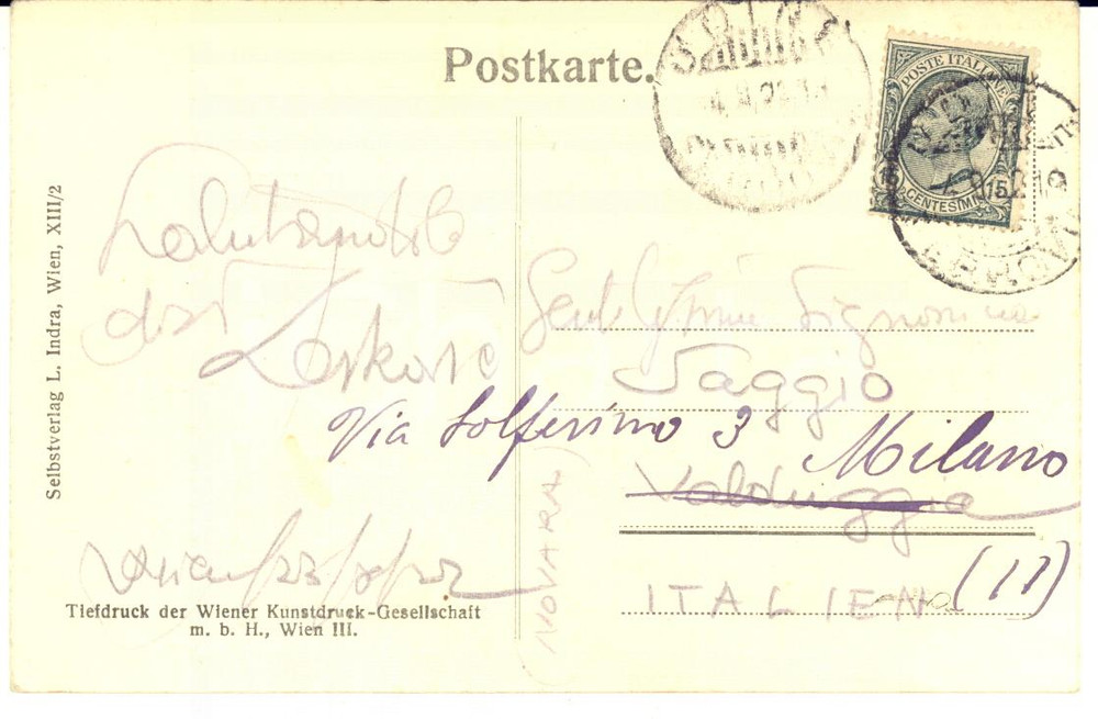 1921 WIEN FUTURISMO Michele LESKOVIC (ESCODAMÈ) - Cartolina AUTOGRAFA
