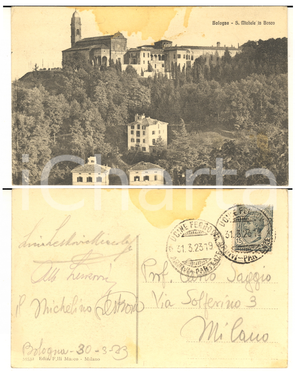 1923 BOLOGNA FUTURISMO Michele LESKOVIC (ESCODAMÈ) - Cartolina AUTOGRAFA