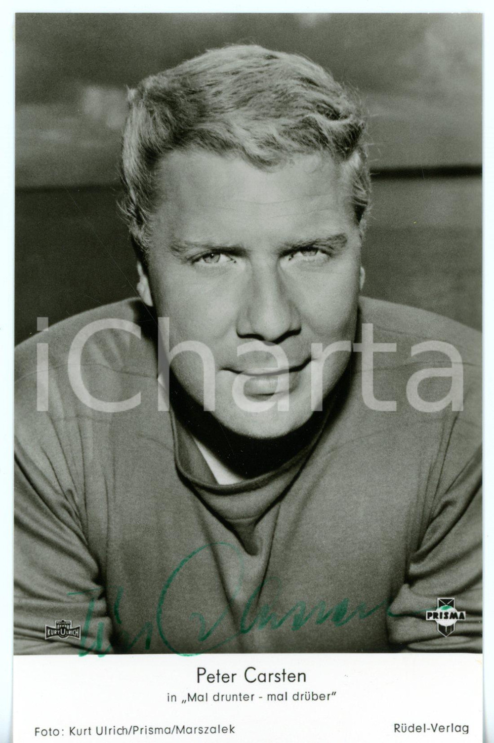 1960 CINEMA Peter CARSTEN in "Mal drunter - Mal drüber" *Foto con AUTOGRAFO