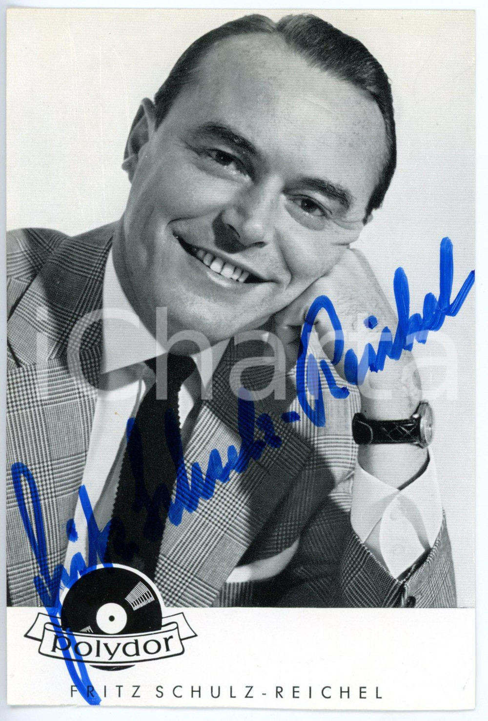 1960 MUSICA Pianista Fritz SCHULZ-REICHEL "Crazy Otto" Foto POLYDOR - AUTOGRAFO