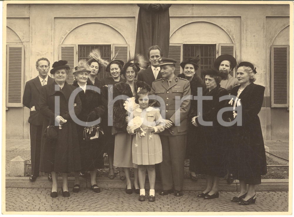 1949 TORINO - Prima Comunione - Ritratto di bambina con la famiglia *Foto 24x18