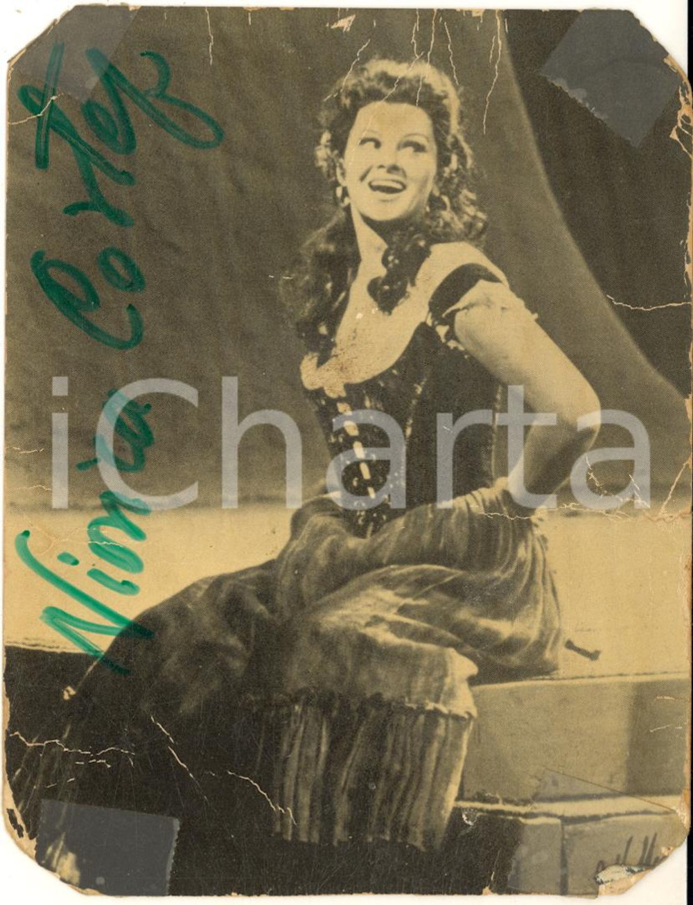1960 ca LIRICA Mezzosoprano Viorica CORTEZ - Foto seriale con AUTOGRAFO 10x14