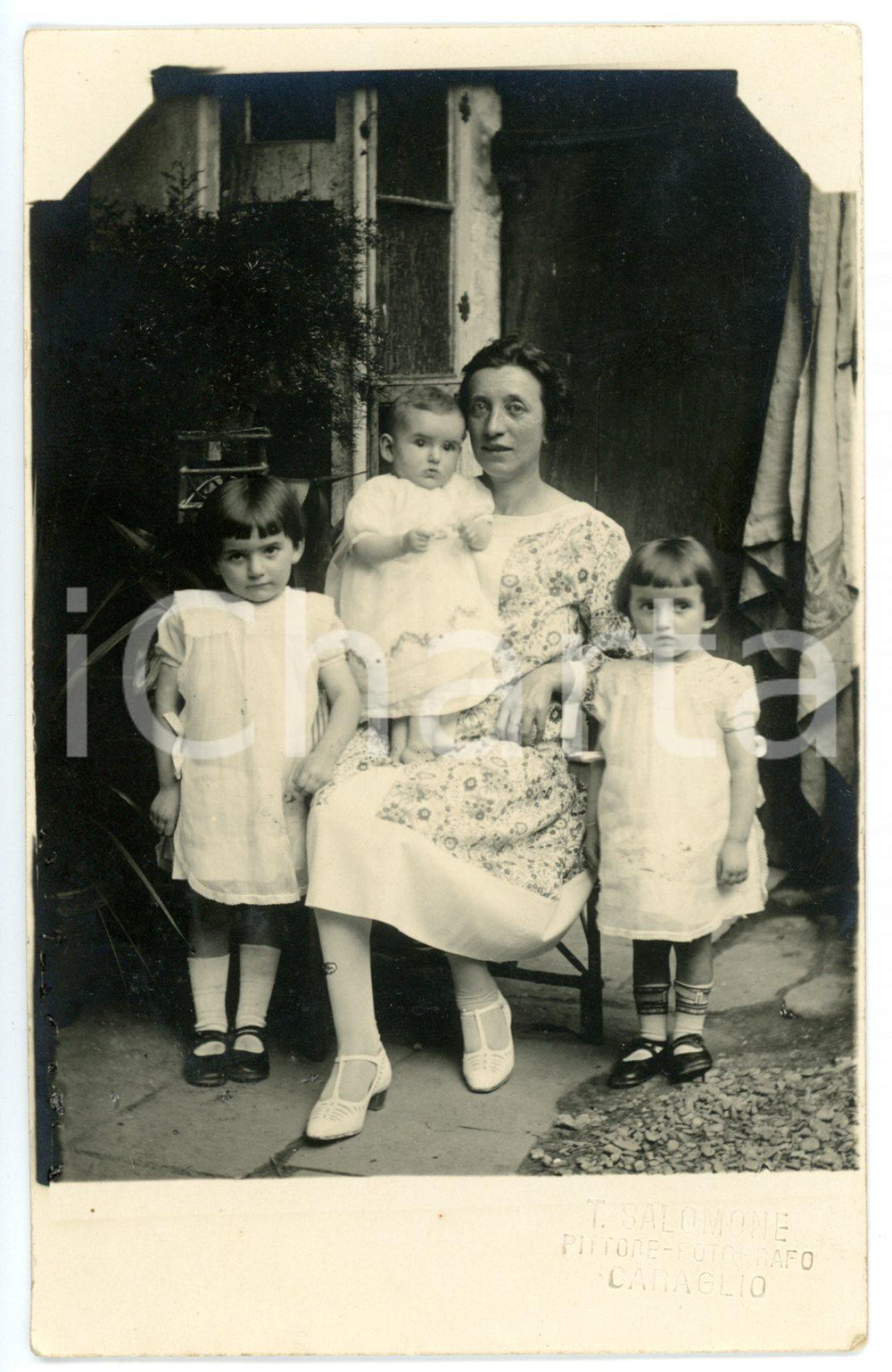 1926 CARAGLIO Ritratto di famiglia al femminile - Fotocartolina SALOMONE - FP NV